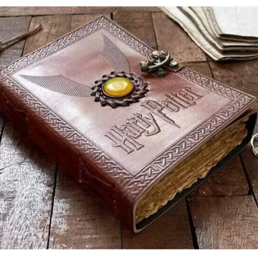 Vintage Harry Potter Phoenix Handcrafted Leather Hogwarts Journal Diary 7” x 5”